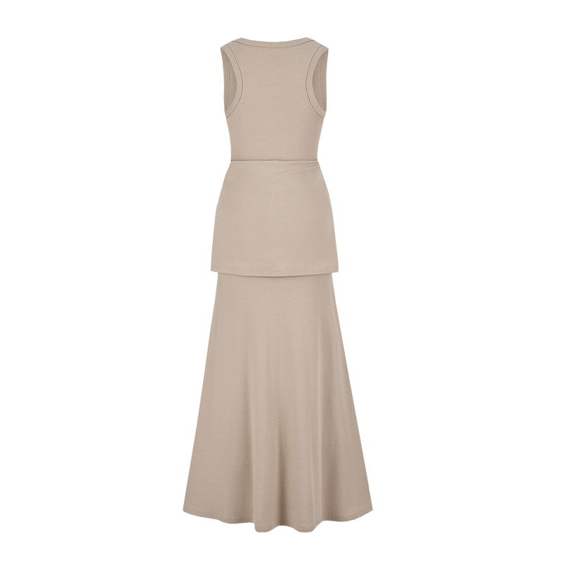 13DE MARZO Bear Top With Bodycon Dress Khaki