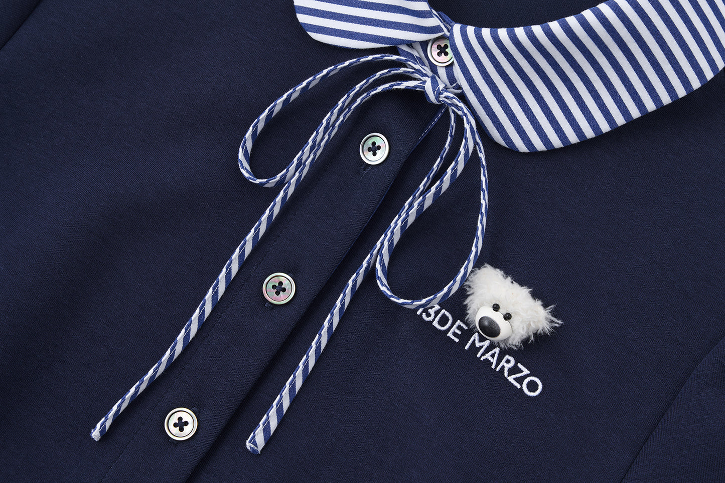 13DE MARZO Lines Bear Tight Shirt Nazy Blue