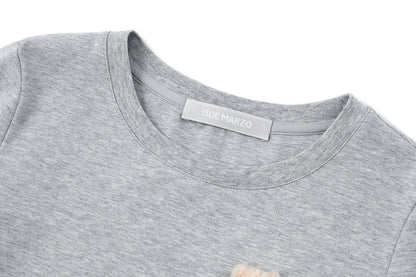 13DE MARZO Mini Logo Tight Tee Grey - 13DE MARZO
