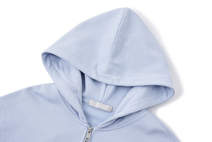 13DE MARZO Tapered Waist Bear Zip Hoodie Blue