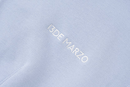 13DE MARZO Tapered Waist Bear Zip Hoodie Blue