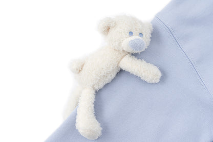 13DE MARZO Tapered Waist Bear Zip Hoodie Blue