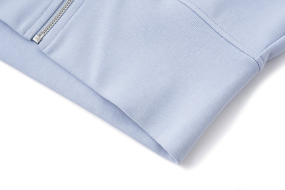 13DE MARZO Tapered Waist Bear Zip Hoodie Blue