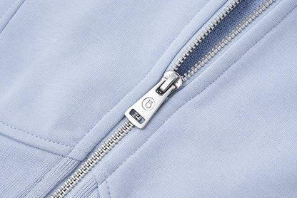 13DE MARZO Tapered Waist Bear Zip Hoodie Blue