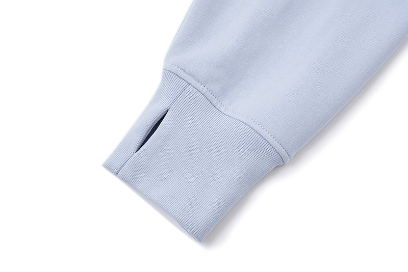 13DE MARZO Tapered Waist Bear Zip Hoodie Blue