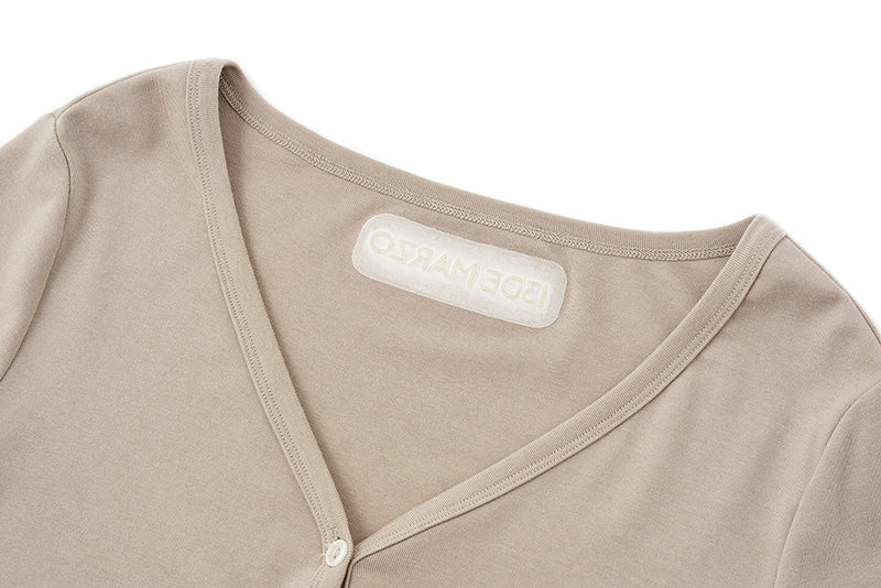 13DE MARZO Bear Top With Bodycon Dress Khaki