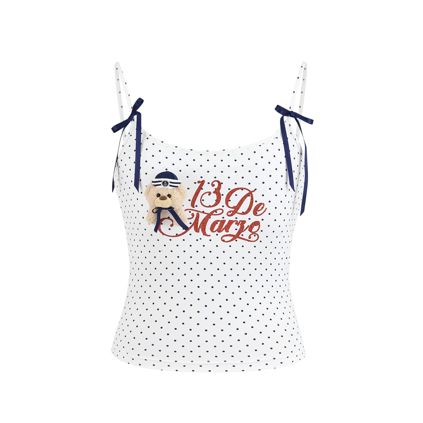 13DE MARZO Sailor Bear Polka Dot Camisole - 13DE MARZO