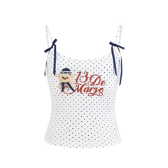 13DE MARZO Sailor Bear Polka Dot Camisole