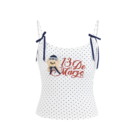 13DE MARZO Sailor Bear Polka Dot Camisole - 13DE MARZO