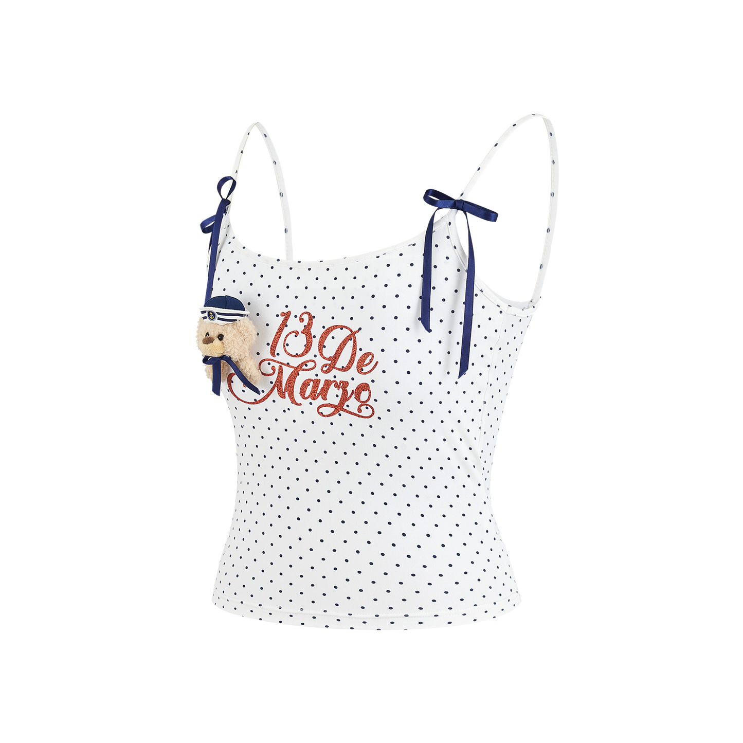 13DE MARZO Sailor Bear Polka Dot Camisole - 13DE MARZO