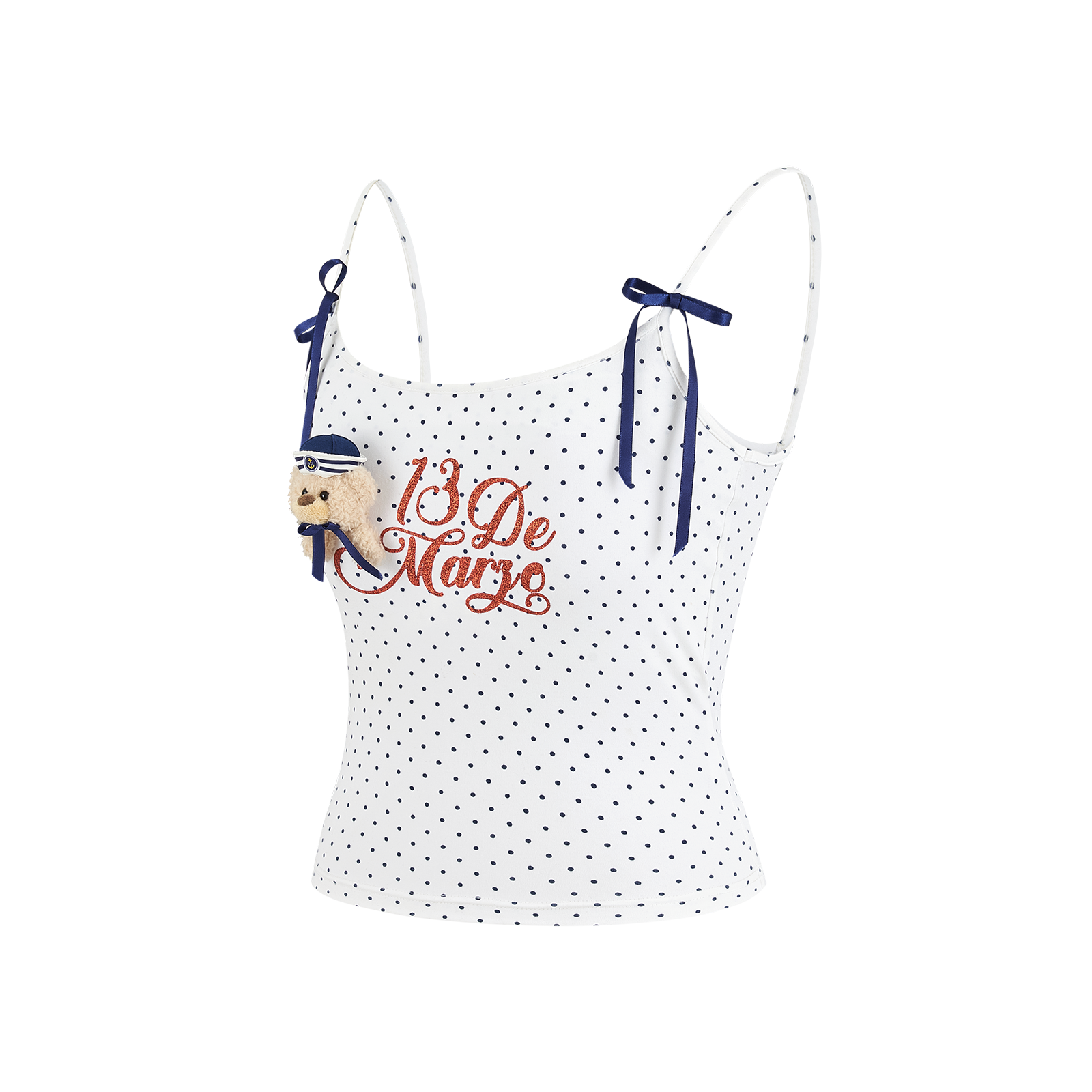 13DE MARZO Sailor Bear Polka Dot Camisole - 13DE MARZO