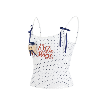 13DE MARZO Sailor Bear Polka Dot Camisole - 13DE MARZO