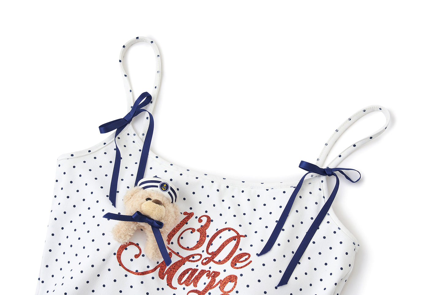 13DE MARZO Sailor Bear Polka Dot Camisole - 13DE MARZO