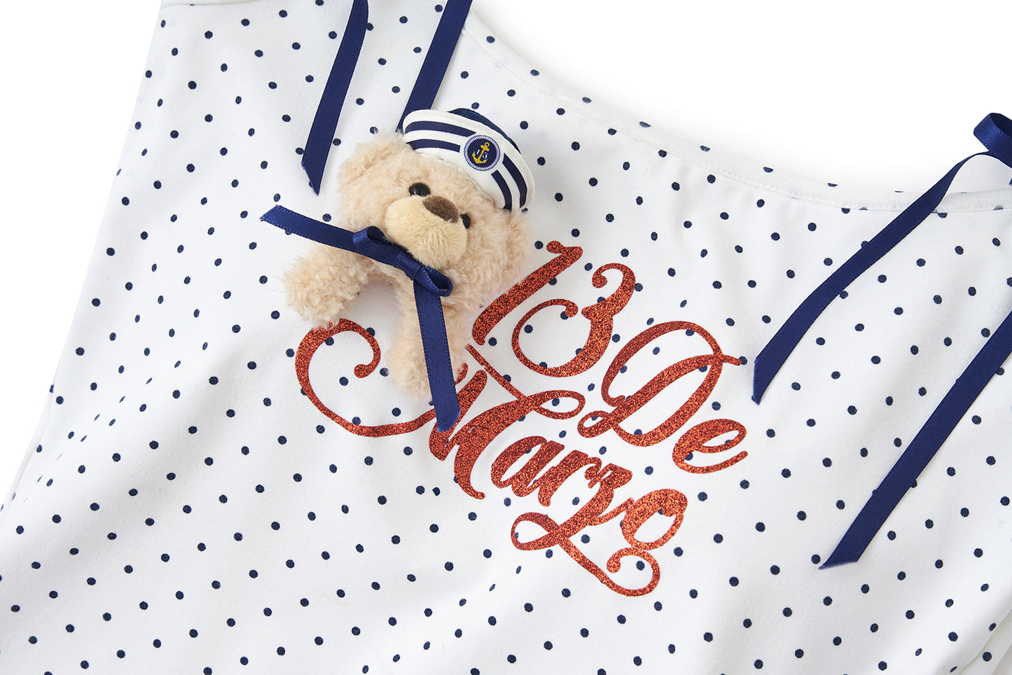 13DE MARZO Sailor Bear Polka Dot Camisole - 13DE MARZO