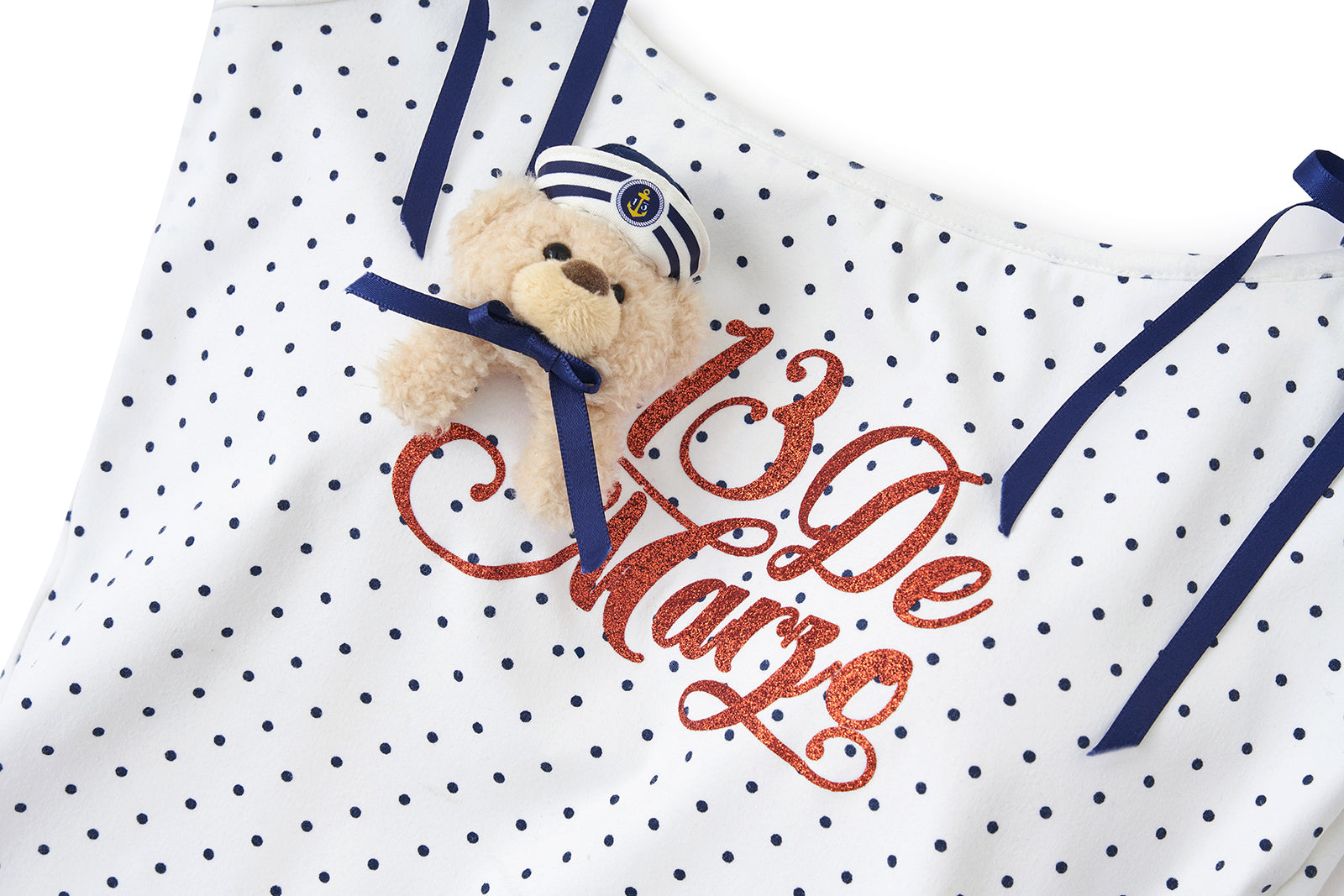 13DE MARZO Sailor Bear Polka Dot Camisole - 13DE MARZO