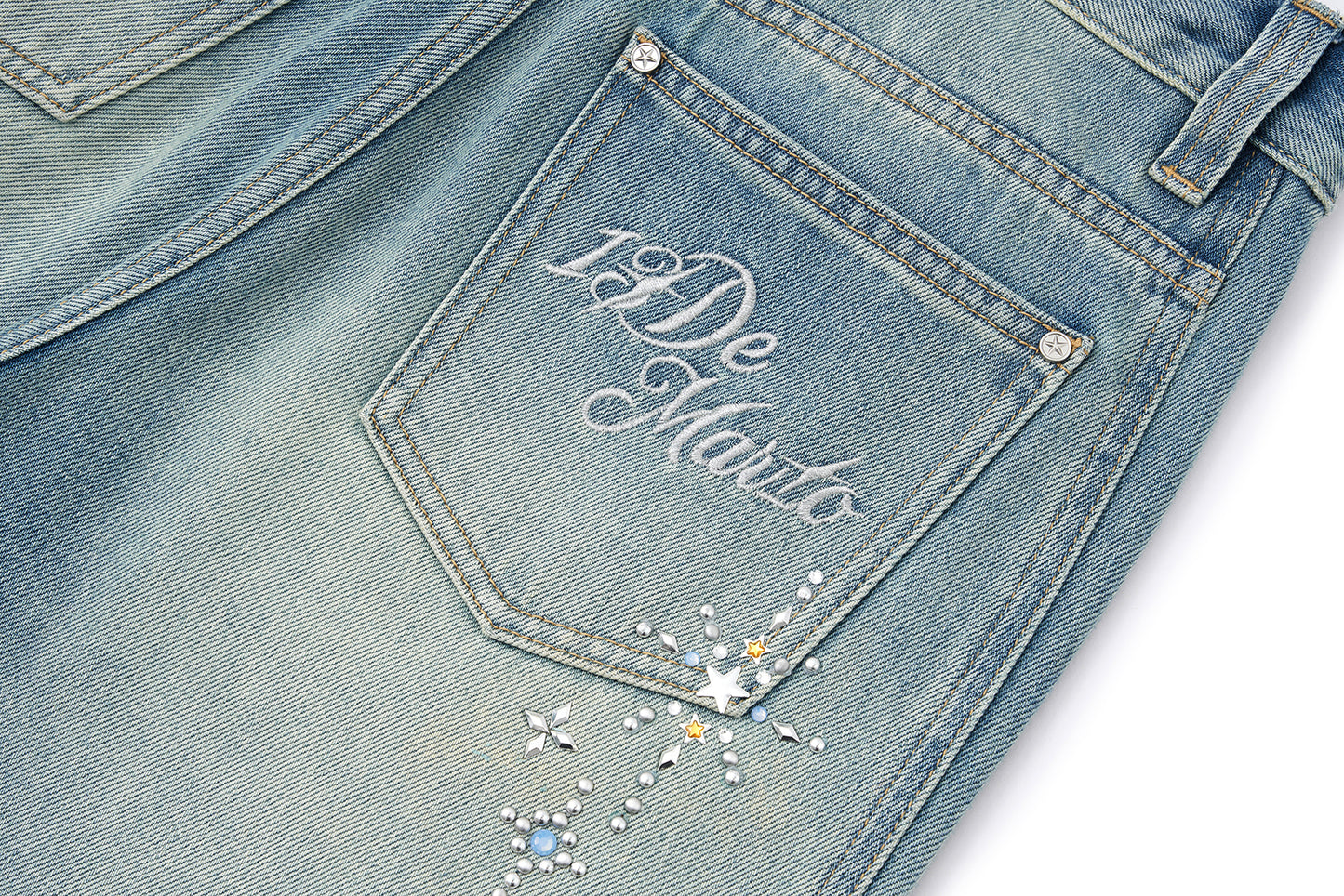 13DE MARZO Luminous Bear Star Jeans Blue