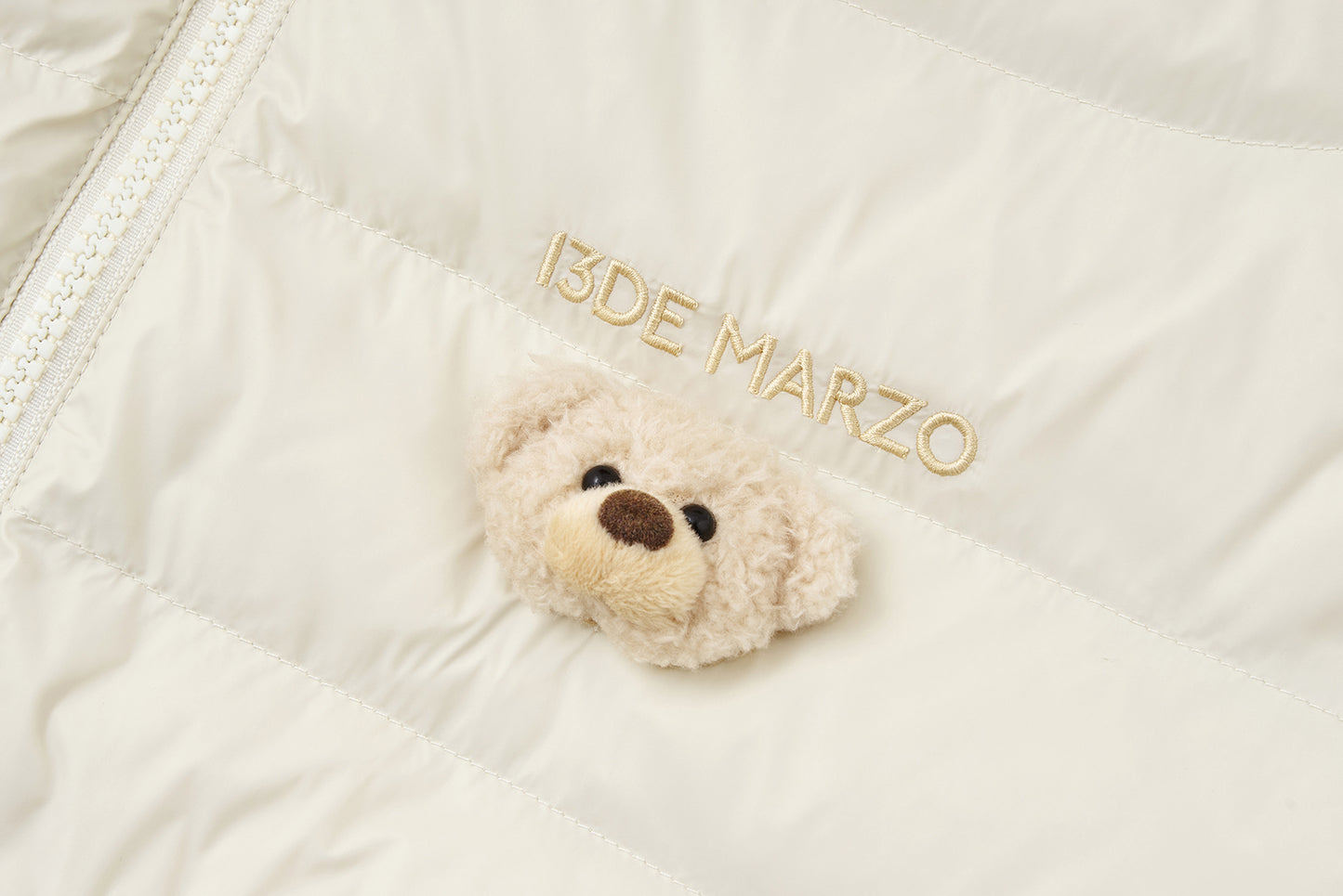 13DE MARZO Doozoo Quilted Down Jacket Beige