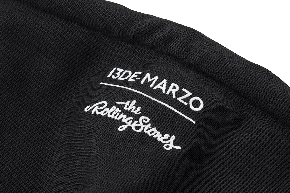 13DE MARZO Rolling Stones Bear Cropped Hoodie Black