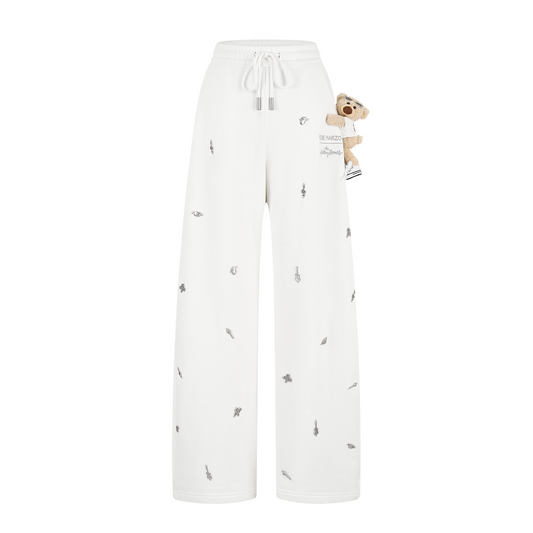 13DE MARZO Rolling Stones Bear Sweatpants Beige