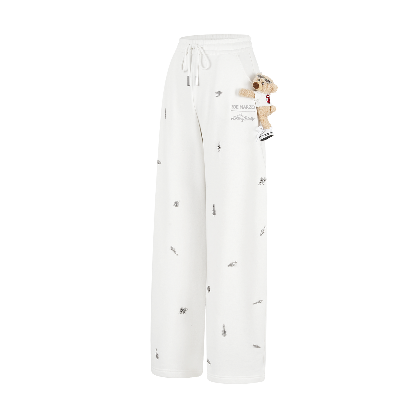 13DE MARZO Rolling Stones Bear Sweatpants Beige