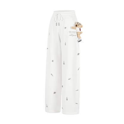 13DE MARZO Rolling Stones Bear Sweatpants Beige