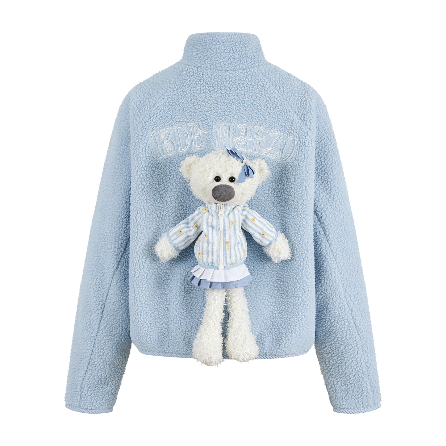 13DE MARZO Marzo Valley Fleece Print Jacket Blue