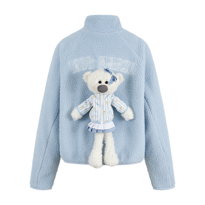 13DE MARZO Marzo Valley Fleece Print Jacket Blue