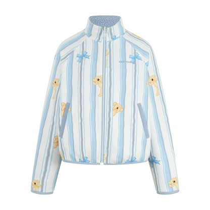 13DE MARZO Marzo Valley Fleece Print Jacket Blue