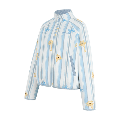 13DE MARZO Marzo Valley Fleece Print Jacket Blue
