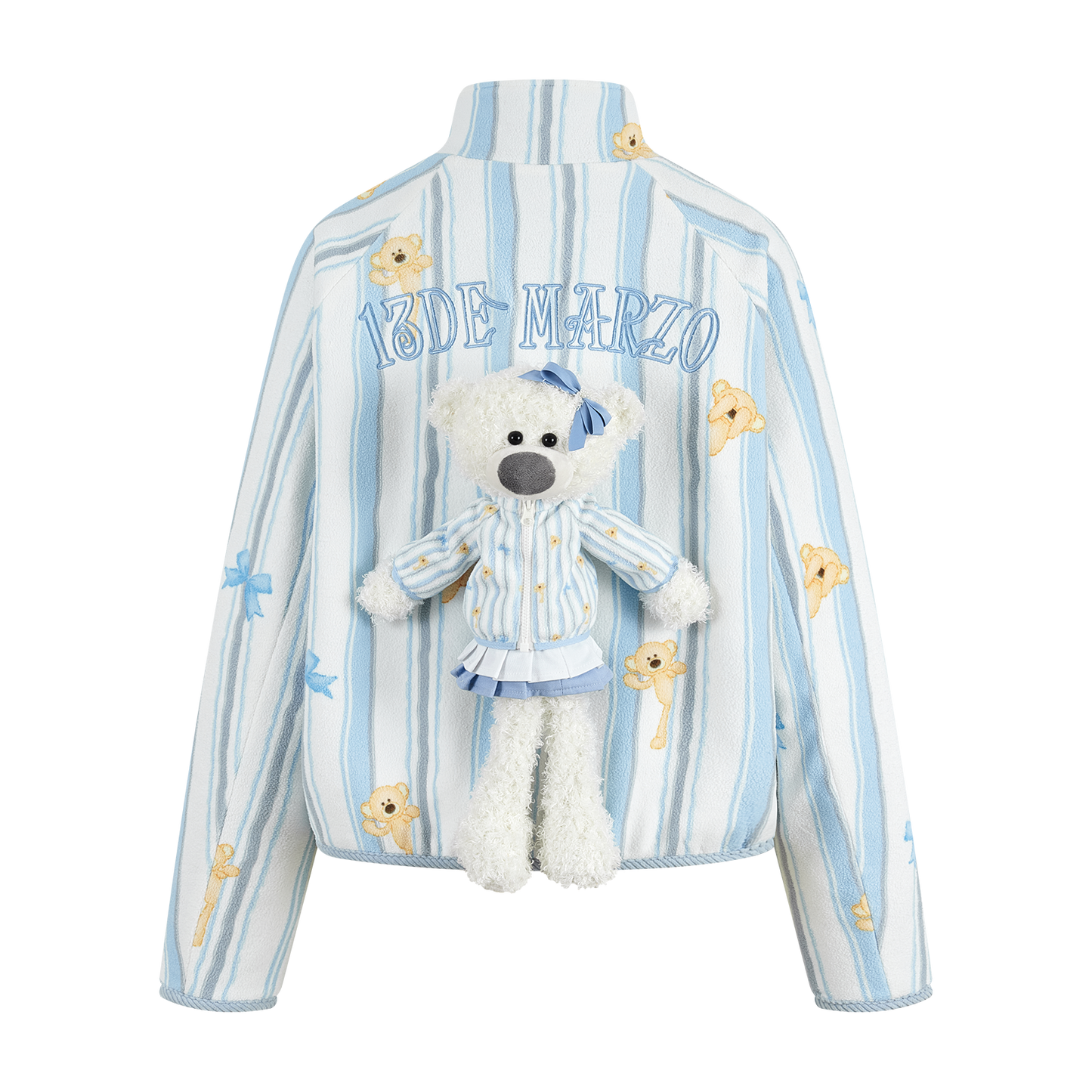 13DE MARZO Marzo Valley Fleece Print Jacket Blue