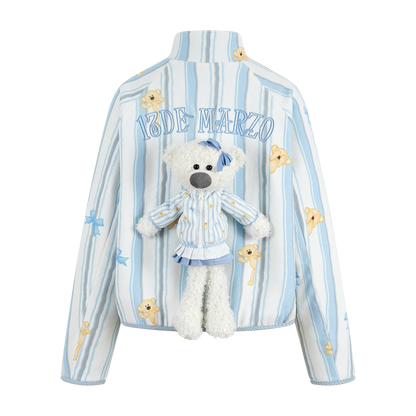 13DE MARZO Marzo Valley Fleece Print Jacket Blue