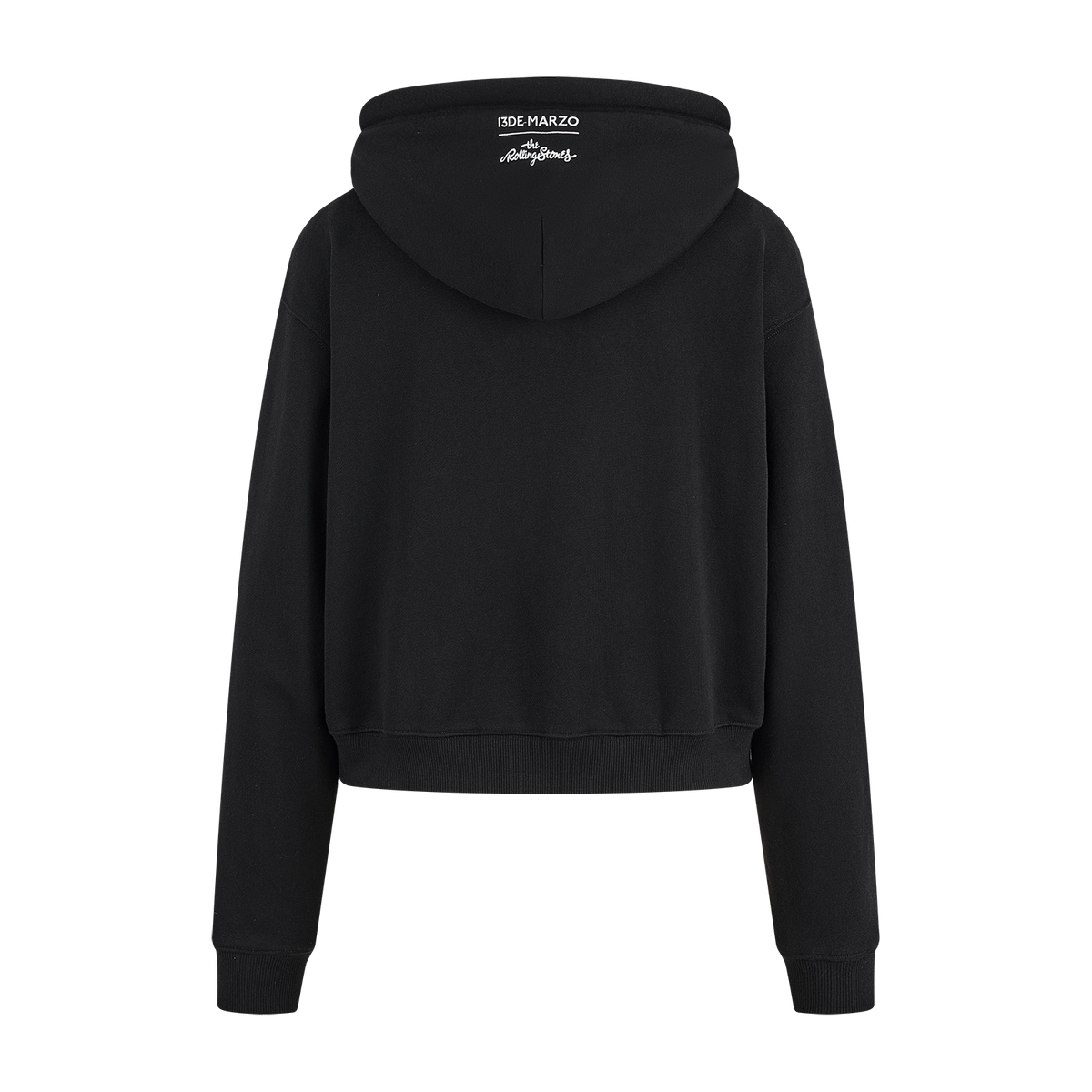 13DE MARZO Rolling Stones Bear Cropped Hoodie Black