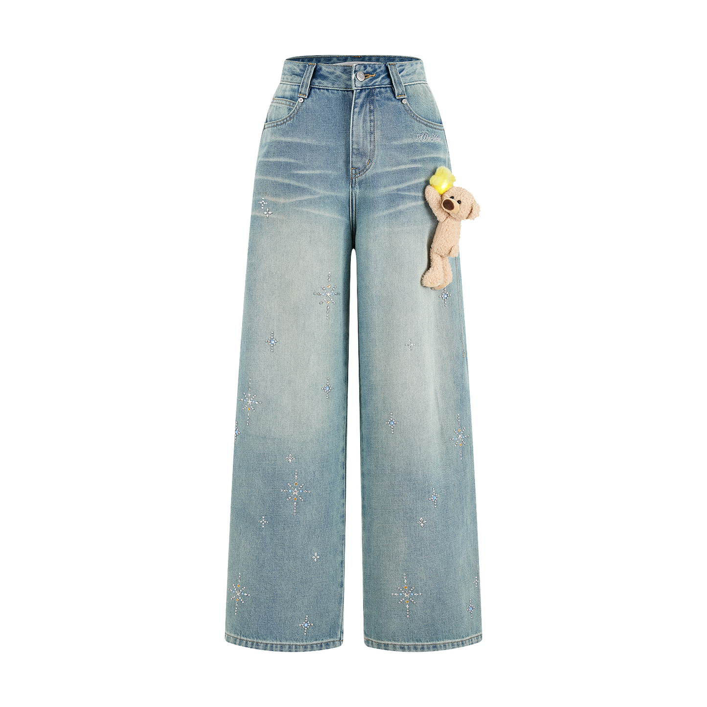 13DE MARZO Luminous Bear Star Jeans Blue