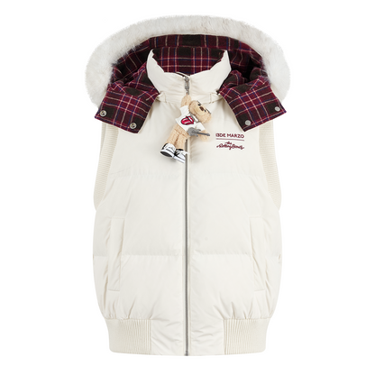 13DE MARZO Rolling Stones Down Vest Beige