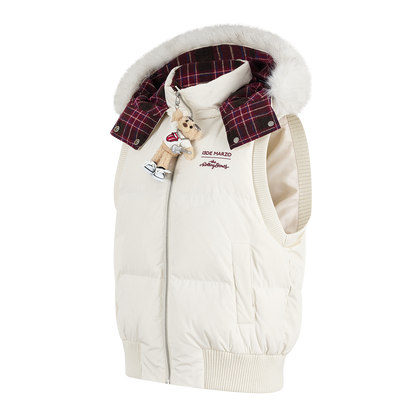 13DE MARZO Rolling Stones Down Vest Beige