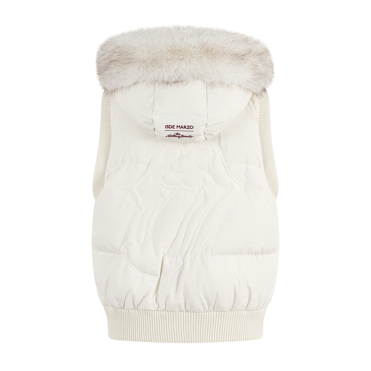 13DE MARZO Rolling Stones Down Vest Beige
