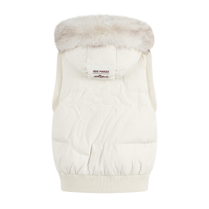 13DE MARZO Rolling Stones Down Vest Beige