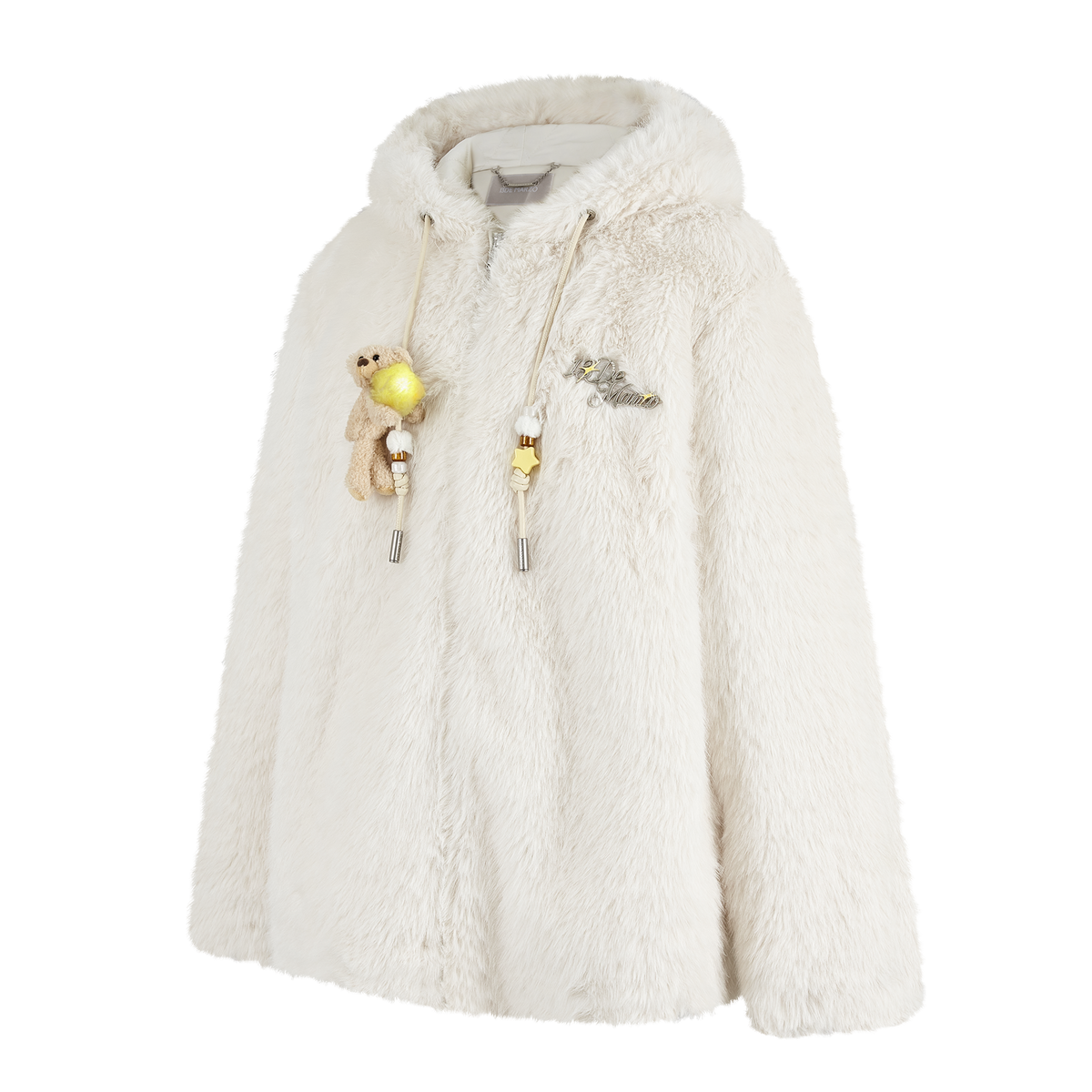 13DE MARZO Luminous Bear Furry Coat White - 13DE MARZO