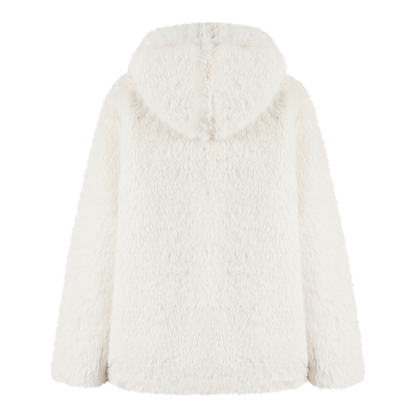 13DE MARZO Luminous Bear Furry Coat White - 13DE MARZO