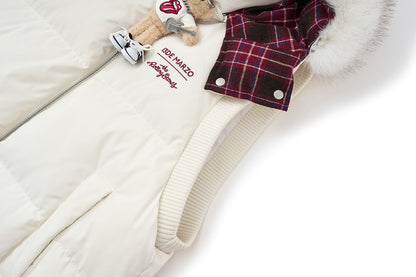 13DE MARZO Rolling Stones Down Vest Beige