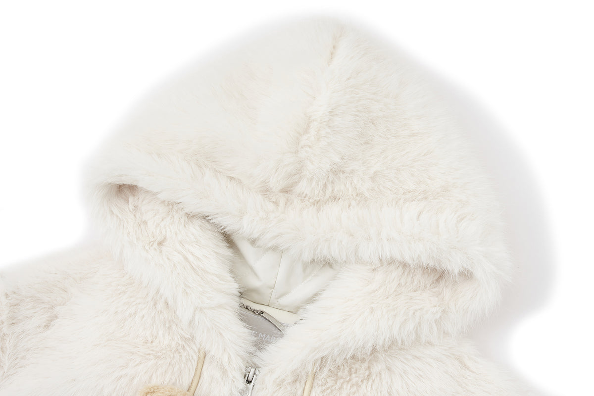 13DE MARZO Luminous Bear Furry Coat White - 13DE MARZO