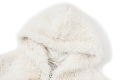 13DE MARZO Luminous Bear Furry Coat White - 13DE MARZO