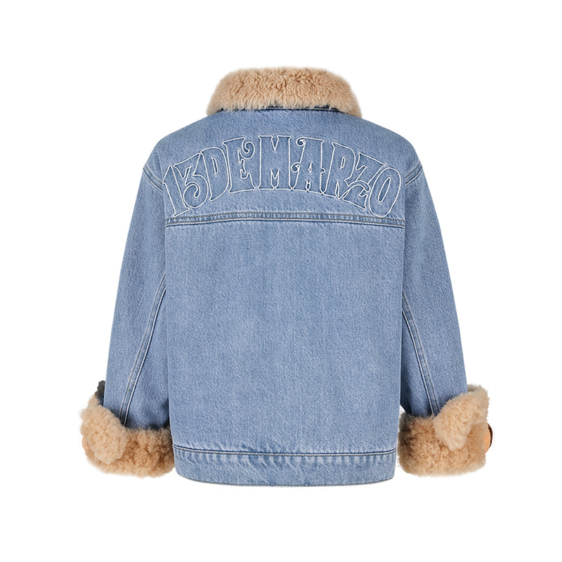 13DE MARZO BabyBear Cuffed Denim Jacket - 13DE MARZO
