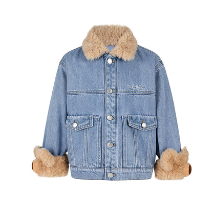 13DE MARZO BabyBear Cuffed Denim Jacket - 13DE MARZO