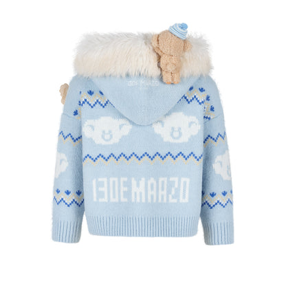 13DE MARZO Babybear Fair lsle Zip Hoodie - 13DE MARZO