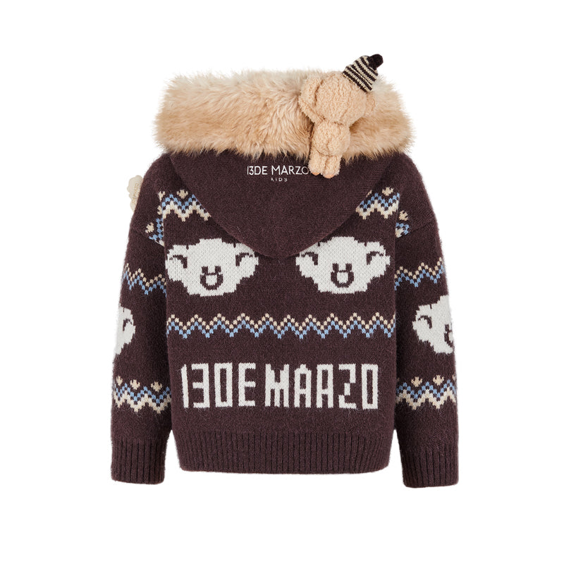 13DE MARZO Babybear Fair lsle Zip Hoodie - 13DE MARZO