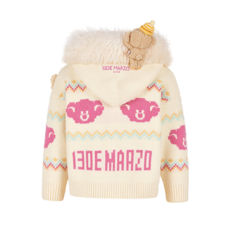 13DE MARZO Babybear Fair lsle Zip Hoodie - 13DE MARZO