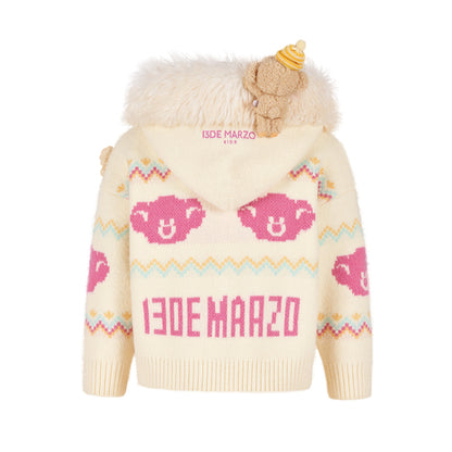 13DE MARZO Babybear Fair lsle Zip Hoodie - 13DE MARZO