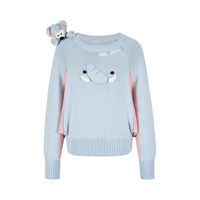 13DE MARZO Elephant Bear Batwing Sweater - 13DE MARZO