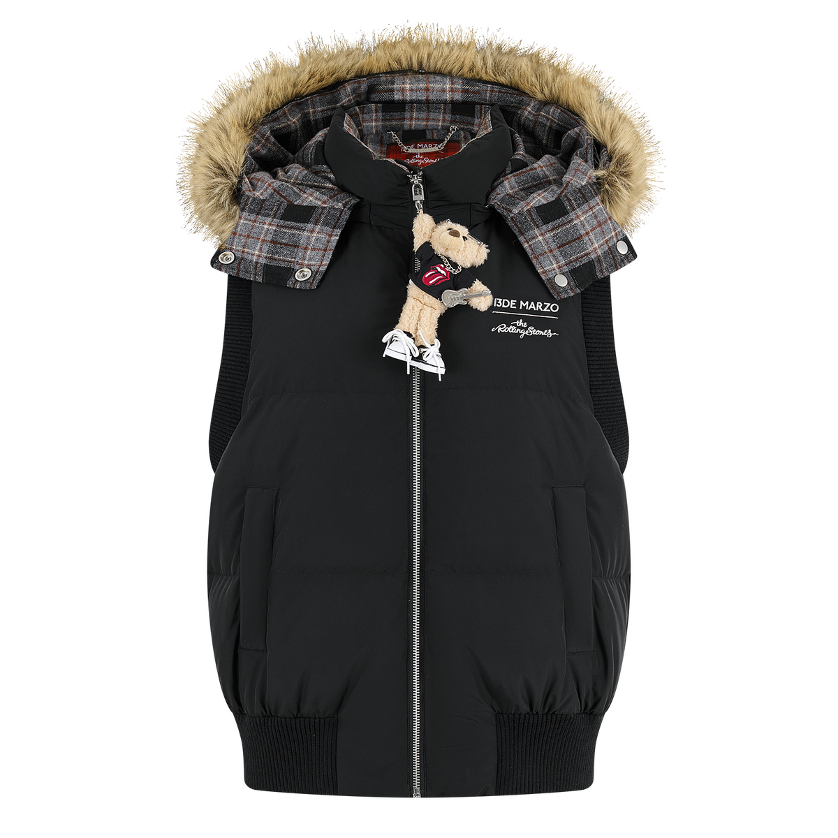 13DE MARZO Rolling Stones Down Vest Black